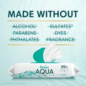 Toallitas Húmedas para Bebé Aqua Pure, 99% a Base de Agua, Cuidado de la Piel Hipoalergénico, Sin Perfume, de Algodón No Tejido, 672 Toallitas en Total (12 FlipTop) - Product Image 6