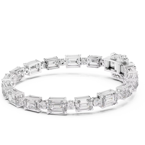 Exquisita colección de pulseras de diamantes naturales 925 curada en blanco y plata para venta al por mayor de lujo Premium - Product Image 1