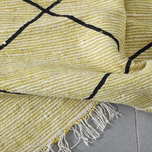 Hogar moderno Sala de estar Marroquí Beni Ouarain Alfombra de lana Tejida a mano Lavable Pila mediana Rectángulo grande Enrejado de diamantes a rayas - Product Image 2