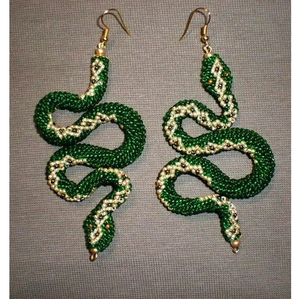 Pendientes de Serpiente con Cuentas Personalizados, Pendientes de Serpiente de Moda al por Mayor con Cuentas de Semilla, Bordado con Cuentas de Semilla - Product Image 4