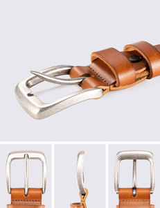 2024 nouveauté ceinture en cuir pour hommes pleine fleur véritable cuir solide luxe hommes vêtements de bureau ceinture en cuir à bas prix Service OEM - Product Image 2