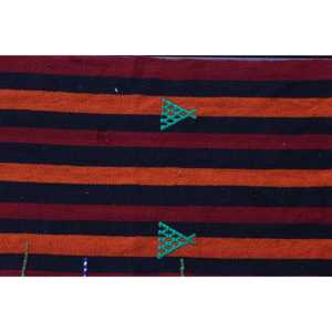 1.4x10.8 ft <b>Runner</b> Turkish Rug, <b>Red</b> Check Vintage Rug - Product Image 4