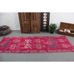 Vintage 3x8.7 ft <b>Runner</b> Rug, Turkish Rug, Herki <b>Red</b> Floral Rug - Product Image 3
