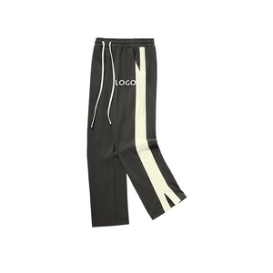 กางเกงขาบานผู้ชายขาตรงผ่าข้างแนวอเมริกันกางเกงลำลองสำหรับกลางแจ้ง - Product Image 3