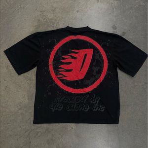 เสื้อยืดแขนสั้นพิมพ์ลาย DTG แห้งเร็วผ้าคอตตอนรุ่นโอเวอร์ไซส์ผลิตจาก100% - Product Image 2