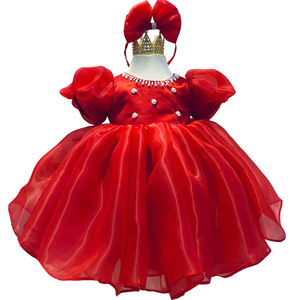 Robe de princesse à manches bouffantes en tulle doux et fluide pour enfants - Product Image 1
