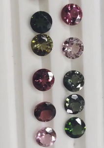 Cristal de amatista verde piedra preciosa suelta de corte brillante redondo facetado de turmalina Natural Multicolor de 5,5mm con certificado IGI - Product Image 3