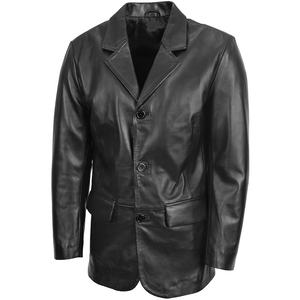 Leather Balazer <b>Men</b> Slim Fit <b>Black</b> Lambskin Leather <b>Men</b> Jacket Winter Leather - Product Image 4