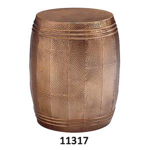 Luxury <b>Art</b> <b>Deco</b> Stainless Steel Outdoor Drum Side Table with Tabletop <b>Vase</b> Function - Product Image 2