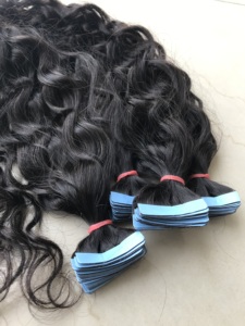 Cabello humano virgen sin procesar, cutícula sin procesar, línea de 24 pulgadas, cinta rizada Natural, extensión de cabello humano - Product Image 5