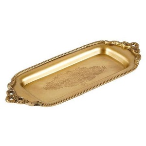 Large ornate brass serving tray <b>for</b> serving festive sweets traditional dishes or showcasing <b>decorative</b> items at home - Product Image 5