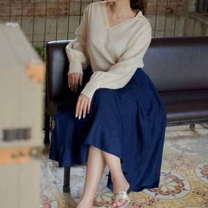 Elegant XS Size Rayon Woven High Waist Casual <b>Skirt</b> Pocket Latest Print Breathable Natural Waistline Plain Dyed Vietnamese - Product Image 1