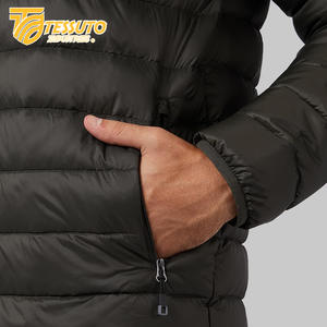 <b>Men's</b> Custom Satin Puffer Jacket Designer Winter Bubble <b>Padded</b> <b>Coat</b> Waterproof with Zipper Closure Short Length Outdoorwear - Product Image 2