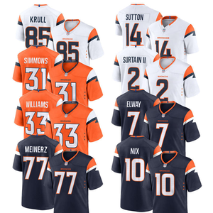 2025 New Men's Denver Broncos Team Uniform American Football Jersey Stitched Logos Heat-Transfer Printed Breathable Short <b>Shirts</b> - Product Image 1