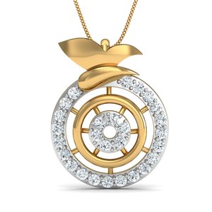 Collar de Latón con Colgante de Rueda Geométrica para Mujer, Chapado en Oro de 18k, Diseño Floral - Product Image 6