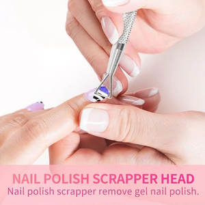 BEAUTY HEART Salon Grade Profesional Durable Removedor de cutículas Empujador de cutículas de uñas de acero inoxidable de doble punta para manicura - Product Image 3