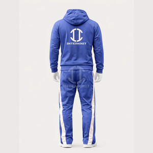 Nouvel ensemble de jogging de luxe pour homme 2026, imperméable, avec capuche, style rétro, patchwork chevron, survêtement personnalisable avec logo, streetwear urbain, 2 pièces - Product Image 4