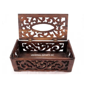 Boîte à mouchoirs fantaisie en bois de qualité supérieure faite à la main Designer vente en gros de luxe nouvelle vaisselle boîte à mouchoirs - Product Image 3