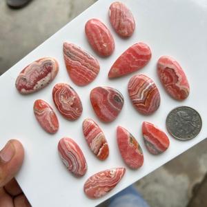 Piedra preciosa suelta de Rodocrosita Rosa natural de Rajasthan India cabujón cortado Grado Superior para la fabricación de joyas - Product Image 4