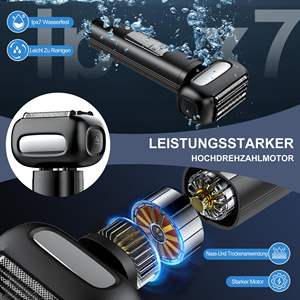 Afeitadora Eléctrica Rotativa para Hombre, Resistente al Agua IPX7, 120 Minutos de Autonomía, Carga USB, Bloqueo de Viaje y Silenciosa para Cara y Barba - Product Image 4