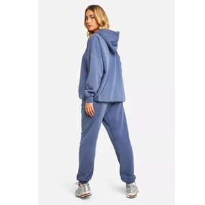 Venta caliente chándal azul vaquero de gran tamaño personalizado para hombres y mujeres estilo lavado tejido de invierno - Product Image 6
