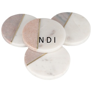 <b>Marble</b> Tea Coaster For Table Top Centerpieces Decoration Top Selling Handmade Design Square Shape Tea Coaster <b>Set</b> Of 4 - Product Image 5