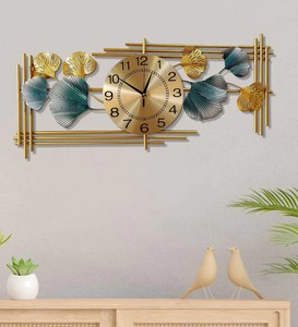 Horloge murale moderne et créative en métal avec finition dorée pour salon, chambre à coucher, couloir - Cadeau d'anniversaire et de mariage - Product Image 3