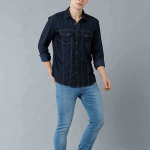 Chemise en jean tendance pour hommes fabriquée en usine 100% coton Matériau écologique et durable Prix bas Différents styles pour le printemps - Product Image 6