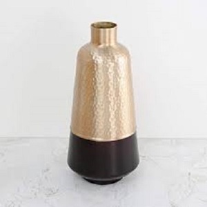 Vase à fleurs moderne en métal de qualité supérieure, en aluminium, pour la décoration de la maison, gris clair, design embossé - Product Image 1