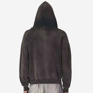 Sweat à capuche en polaire brodé délavé à l'acide Streetwear pour hommes Pull basique personnalisé OEM de haute qualité 100% coton Taille XL - Product Image 3