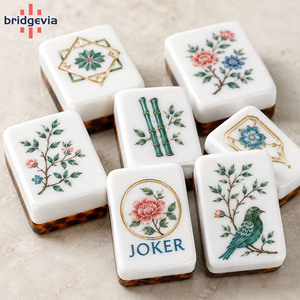 Jeu de Mahjong américain personnalisé en acrylique écaille de tortue, 166 tuiles superposées gravées au laser, pour cadeaux et fêtes - Product Image 5