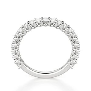 Conjunto de festoneado de diamante de corte redondo Semi Eternity Wedding Band para mujer - Product Image 3