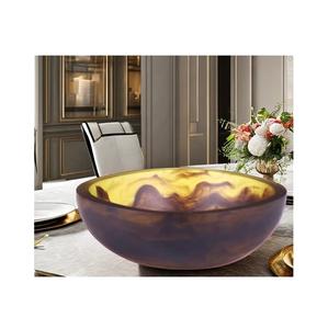 Bol de service en résine fabriqué à la main surface lisse brillante design artistique et élégant adapté à la table à manger ou au salon - Product Image 5
