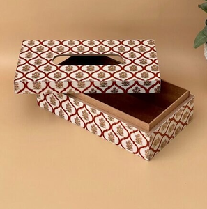 Boîte à mouchoirs en bois imprimé Designer moderne créatif accessoires de table boîte à mouchoirs en bois meilleure vente - Product Image 1