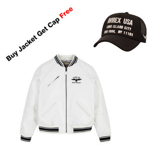 Chaqueta Bomber Avirex hecha a medida de calidad Premium Unisex más vendida 100% cuero de vaca logotipo frontal transpirable a prueba de viento para hombres - Product Image 1