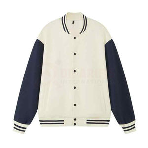 Chaqueta de béisbol Varsity para hombre, chaquetas bomber informales con botones bordadas de algodón de alta calidad a la moda de peso pesado - Product Image 5