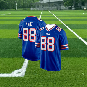 Meilleur prix d'usine de gros maillots de football américain à manches courtes respirants imprimés par transfert de chaleur 2025 - Product Image 2