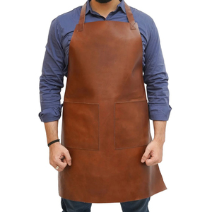 Tablier à bavette en cuir fendu de vache jaune foncé pour hommes Vêtements de soudage robustes durables Résistant à la chaleur Retardateur de flamme Meilleur cuir - Product Image 5