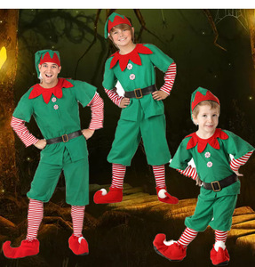 Navidad adulto árbol elfos <span class=keywords><strong>Cosplay</strong></span> disfraces niños Navidad verde y rojo elfo vestido disfraz - Product Image 4