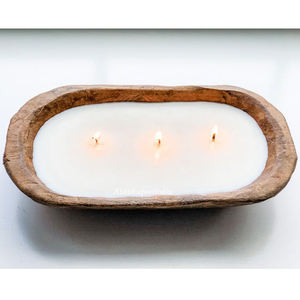 Bol à bougie de soja en bois de mangue taille personnalisée Design moderne assiette décorative en bois naturel pour salon cuisine tables de mariage - Product Image 4