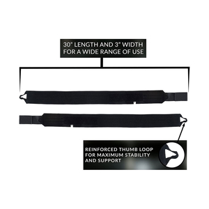 La sécurité porte des bracelets élastiques de haute qualité avec des boucles de pouce pour la musculation et l'haltérophilie - Product Image 3