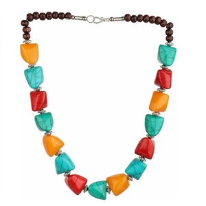 Collier artisanal perlé, pierres naturelles multicolores, style bohème, élégant, unisexe, accessoire de mode pour femme - Product Image 5