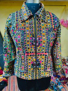 2022 Vintage Style Boho Banjara Jacket <b>for</b> Women Handcrafted Fashionable Apparel with Embroidery and Sequins Long Length - Product Image 5