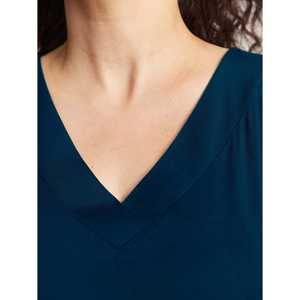 Conjunto de Pantalones de Crepé de 2 Piezas para Mujer, Estilo Casual, Premium, con Top de Cuello en V, Suave y Fluido, Talla XS, para Uso Diario - Product Image 3