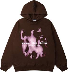 Custom logo printed embroidery sweatshirts & hoodies new designs 2025 customize cotton blended <b>hoodie</b> streetwear outdoor <b>gym</b> - Product Image 1