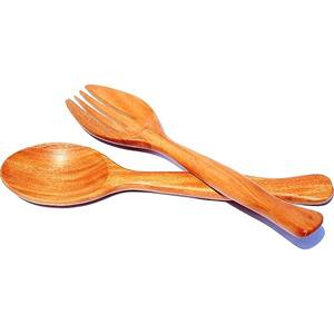 Juego de Ensaladera Artesanal de Madera y Resina Epoxi Naranja, Madera Natural con 2 Espátulas, Utensilios Hechos a Mano Sostenibles - Product Image 2