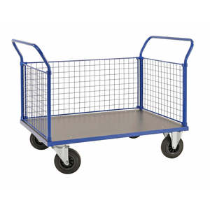 Portable Steel Platform <b>Trolley</b> Four-Wheel PU PP PP 300kg for Industrial Warehouse Shopping Home Storage <b>Tool</b> OEM Customizable - Product Image 1