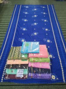 Chal Islámico de Poliéster Voile con Bordado Floral de Lujo en Pedrería Dorada, Transpirable, de Verano, Económico y con Flores Grandes - Product Image 2