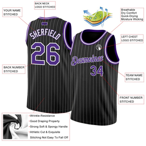 Maillot de basket-ball à rayures noires Best Edition, nouvelle qualité, prix bas, vente chaude, nouveau design, maillot de basket-ball le plus demandé par les clients - Product Image 5