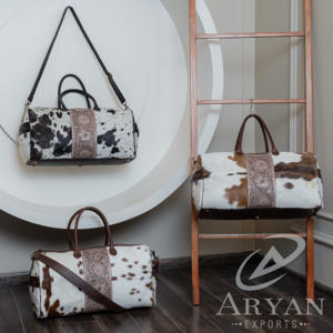 Bolso de Cuero de Vaca Hecho a Mano con Correa Ajustable PARA EL Hombro, Bolsa de Lona con Bolsillo Interior - Product Image 4